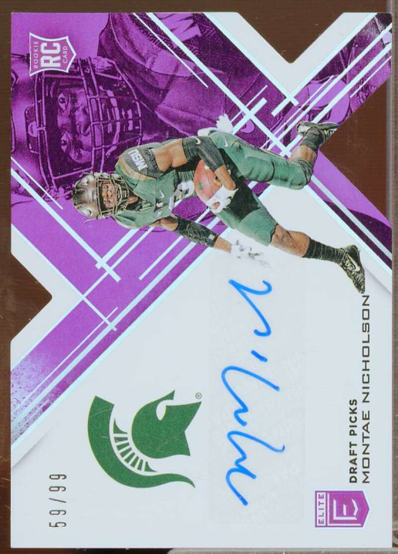 Montae Nicholson/99 2017 Elite Draft Picks Autographs Status Die Cut Purple #245  Image 1