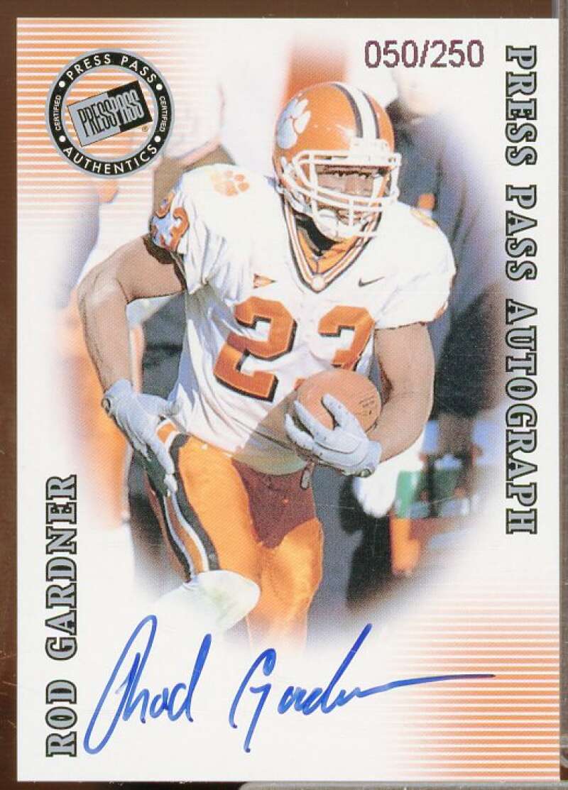 Rod Gardner Rookie Card 2001 Press Pass SE Autographs Silver #11  Image 1