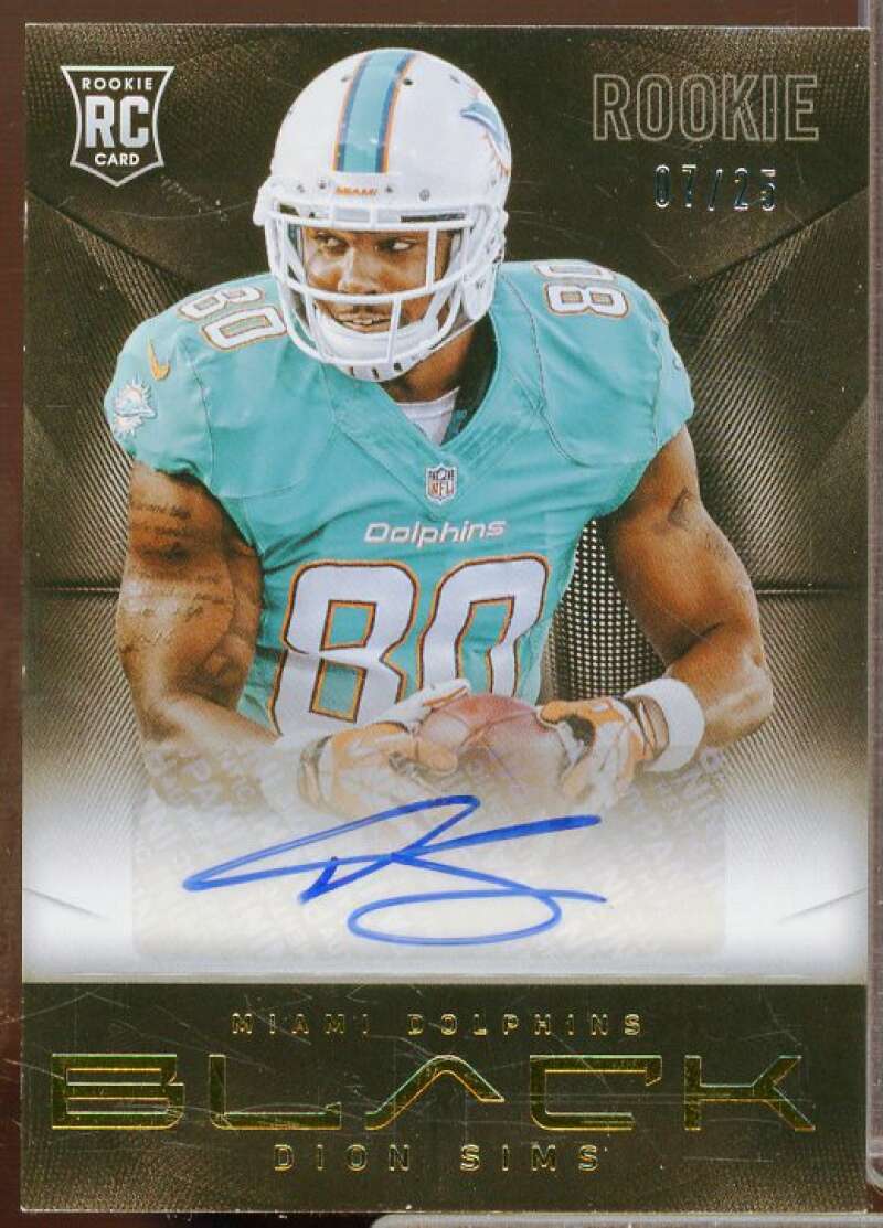 Dion Sims Rookie Card 2013 Panini Black Rookie Signatures Gold #135  Image 1