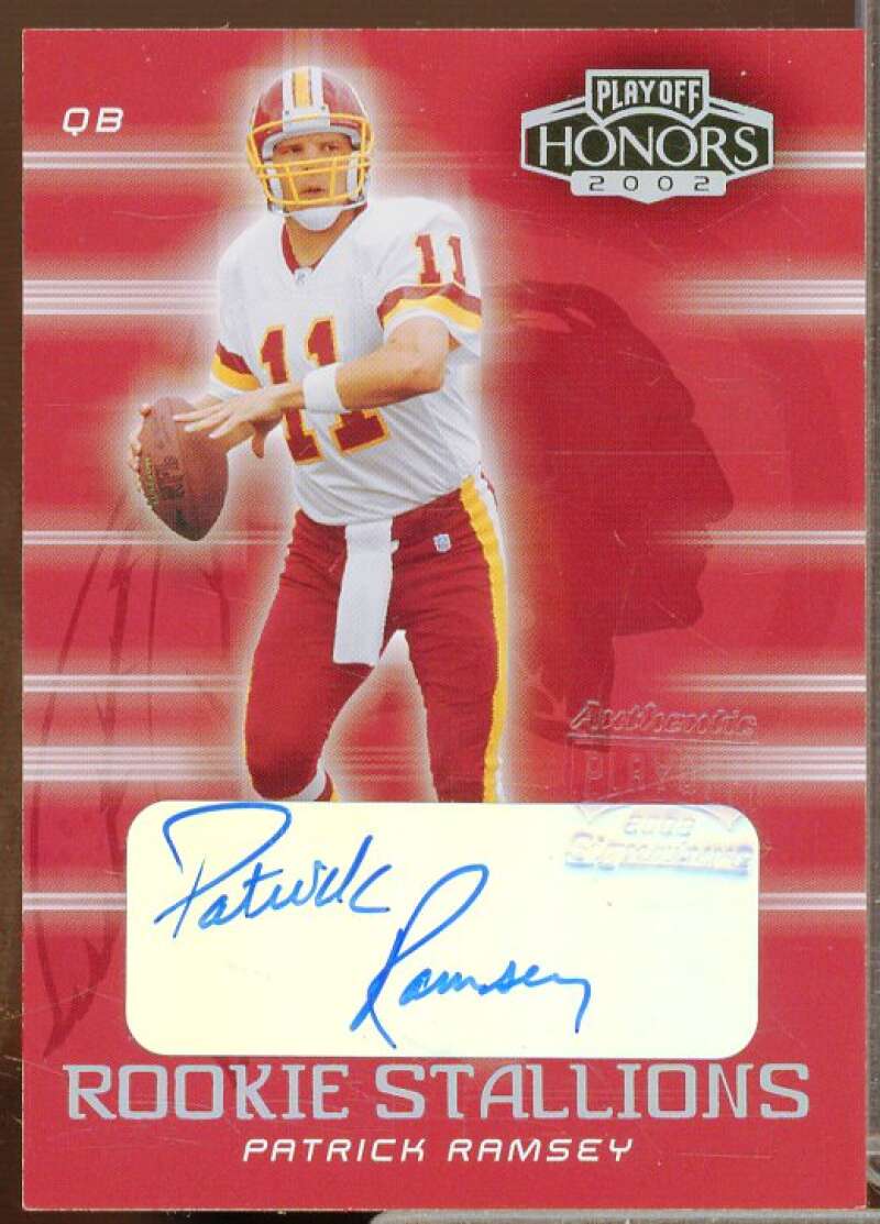 Patrick Ramsey Rookie Card 2002 Playoff Honors Rookie Stallion Autographs #RS36  Image 1