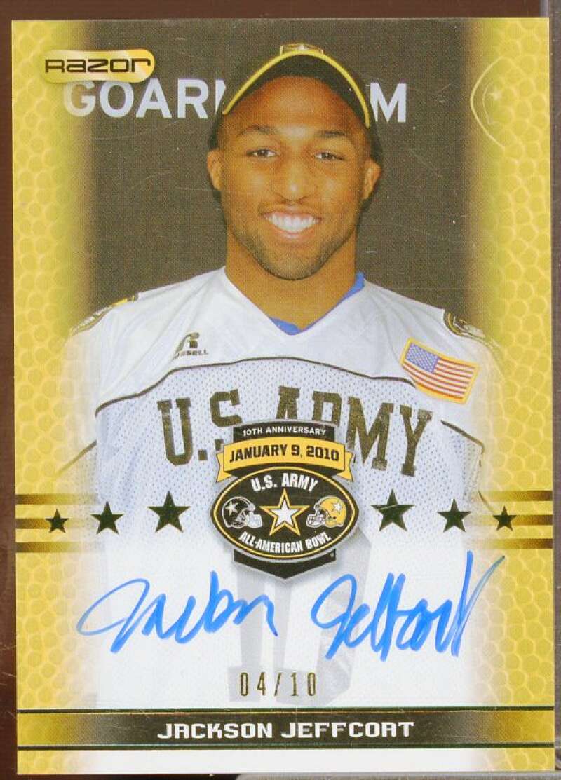 Jackson Jeffcoat 2010 Razor Army All-American Bowl Tour Autographs Gold #JJ1  Image 1