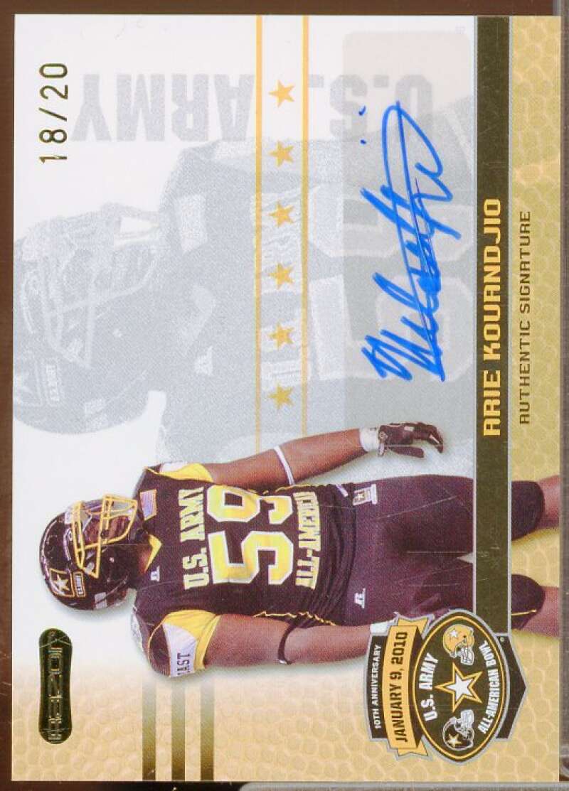 Arie Kouandjio Rookie 2010 Razor Army All-American Bowl Autographs Gold #AK1  Image 1