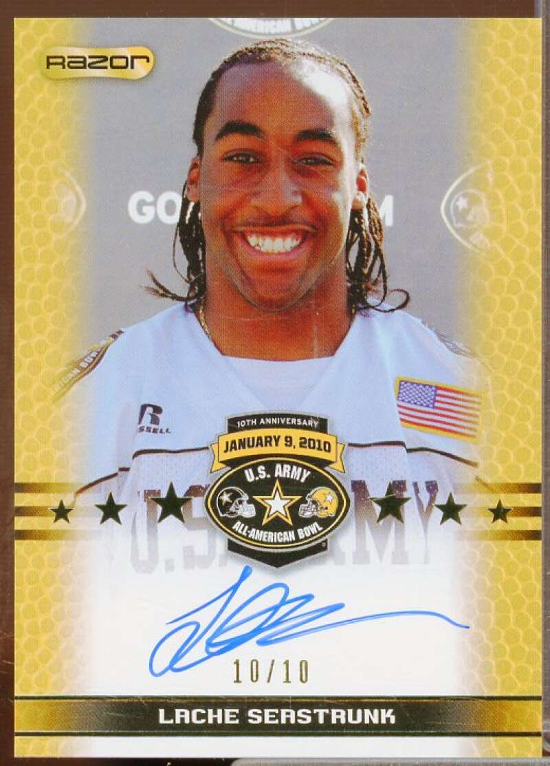 Lache Seastrunk 2010 Razor Army All-American Bowl Tour Autographs Gold #LS1  Image 1