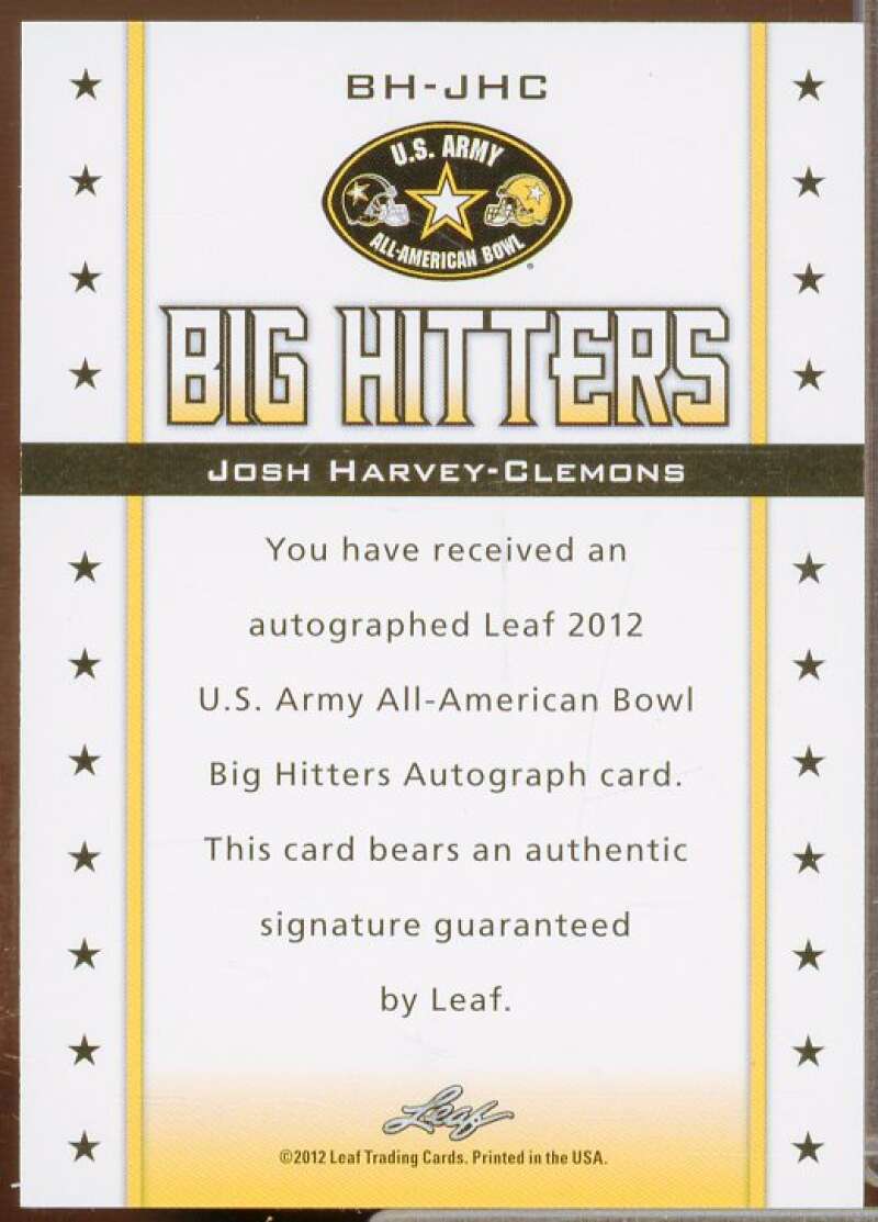 Josh Harvey-Clemons 2012 Leaf Army All-American Bowl Big Hitters Gold #BHJHC  Image 2