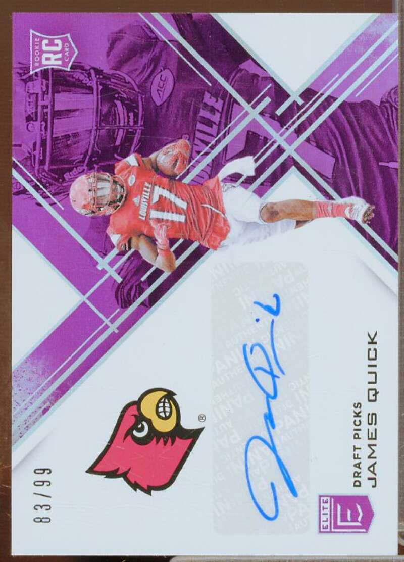 James Quick/99 Rookie 2017 Elite Draft Picks Autographs Aspirations Purple #171  Image 1