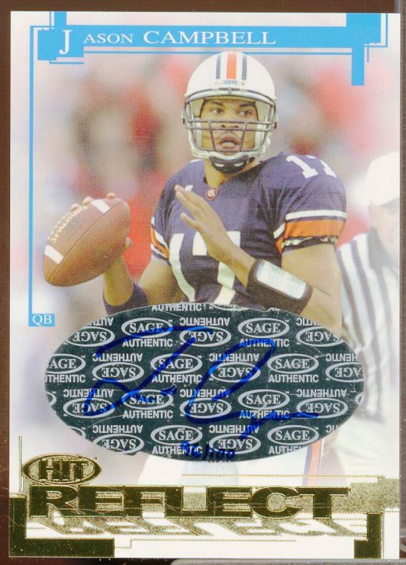 Jason Campbell Rookie Card 2005 SAGE HIT Reflect Gold Autographs #RA17  Image 1