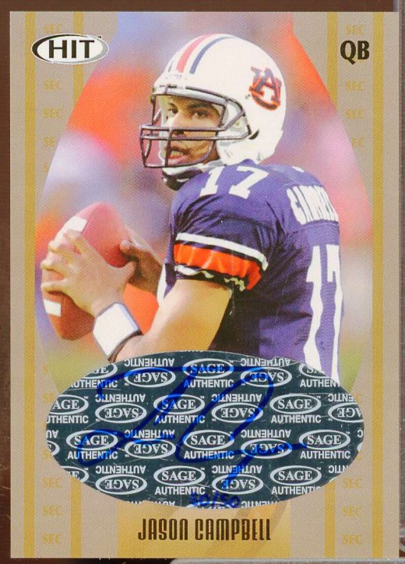 Jason Campbell Rookie Card 2005 SAGE HIT SEC Autographs #SEC4  Image 1