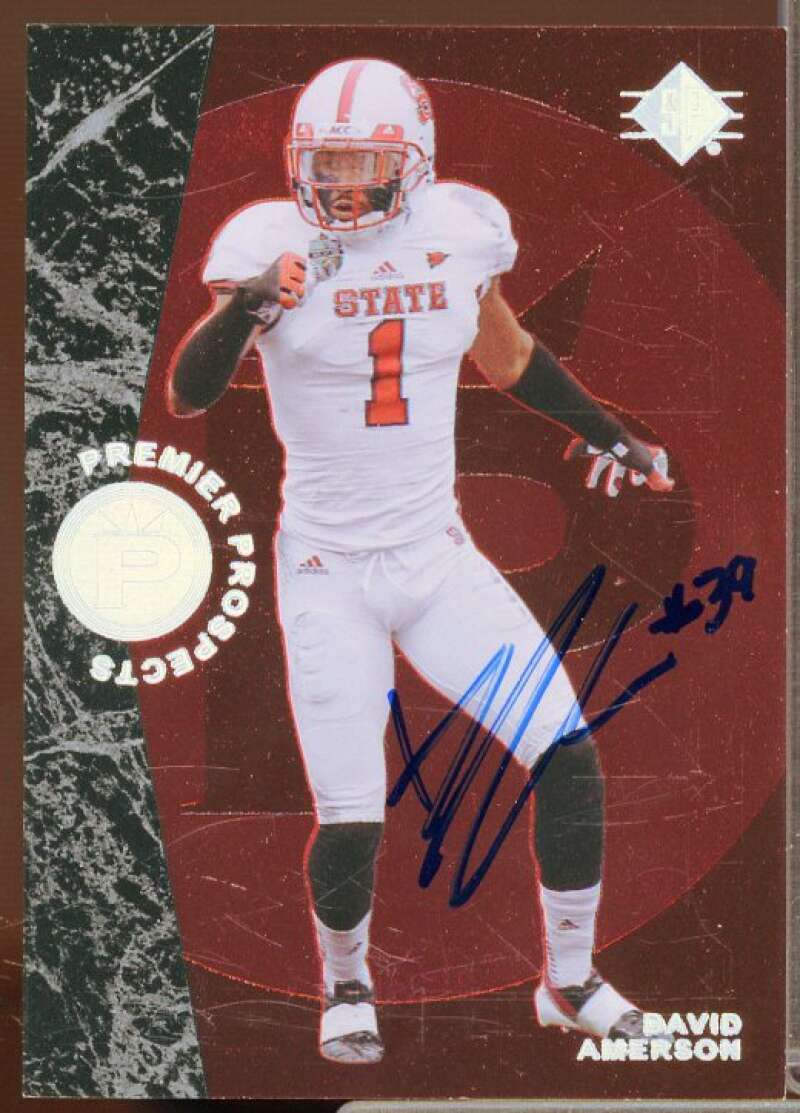 David Amerson E Rookie Card 2013 SP Authentic 1996 SP Autographs #96SP9  Image 1