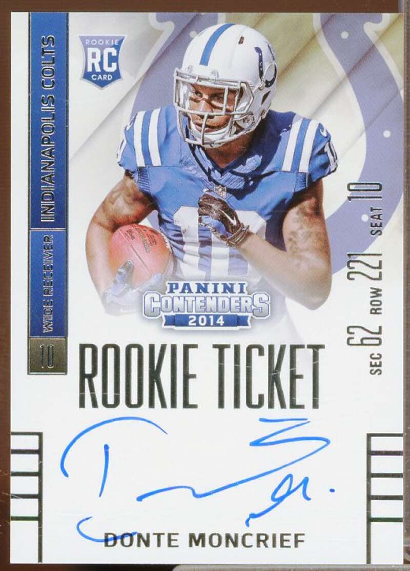 Donte Moncrief AU RC EXCH/ Rookie Card 2014 Panini Contenders #216A  Image 1