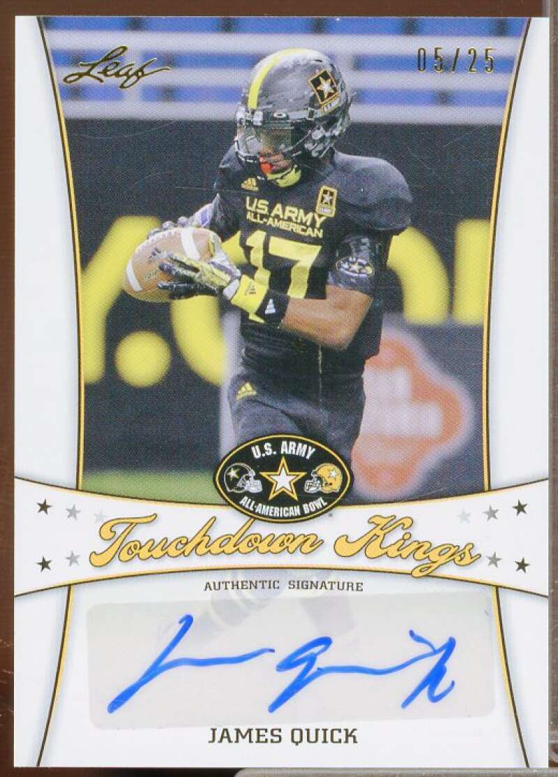 James Quick Rookie 2013 Leaf Army All-American Bowl Touchdown Kings Black #TKJQ1  Image 1