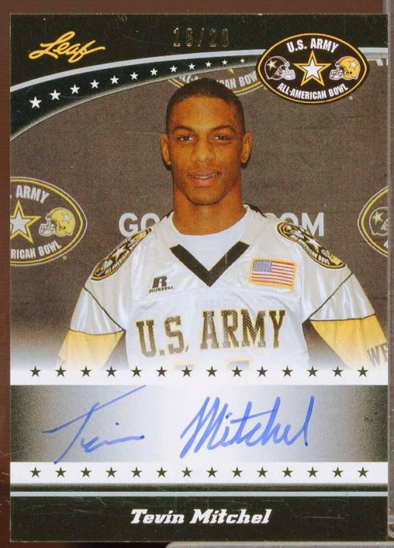 Tevin Mitchel 2011 Leaf Army All-American Bowl Tour Autographs Black #TATM1  Image 1