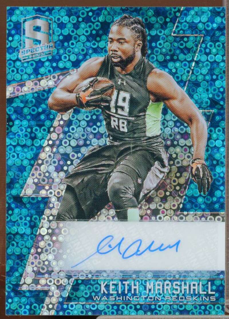 Keith Marshall AU Rookie Card 2016 Panini Spectra Neon Blue #231  Image 1