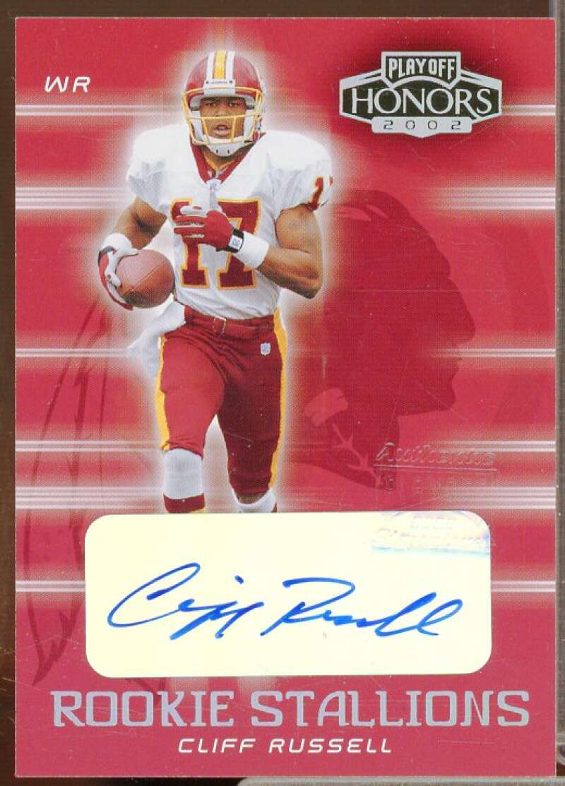 Cliff Russell Rookie Card 2002 Playoff Honors Rookie Stallion Autographs #RS10  Image 1