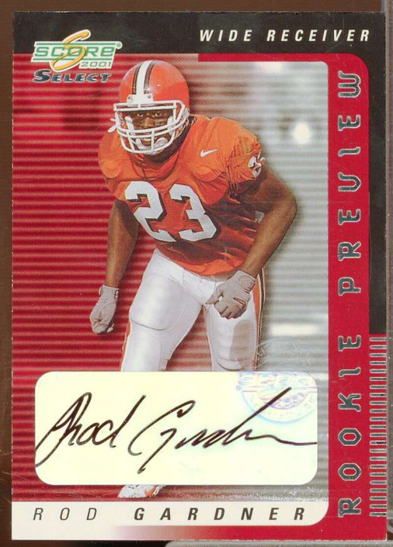 Rod Gardner/50 Rookie Card 2001 Select Rookie Preview Autographs #RP10  Image 1