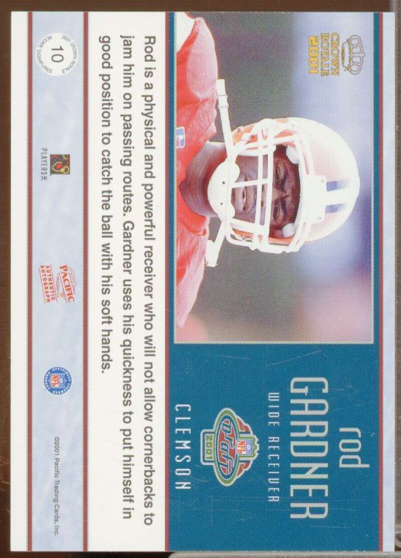 Rod Gardner AU/250 Rookie Card 2001 Crown Royale #154  Image 2