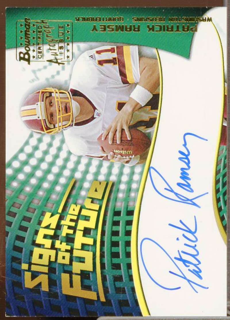 Patrick Ramsey D Rookie Card 2002 Bowman Signs of the Future #SFPR  Image 1