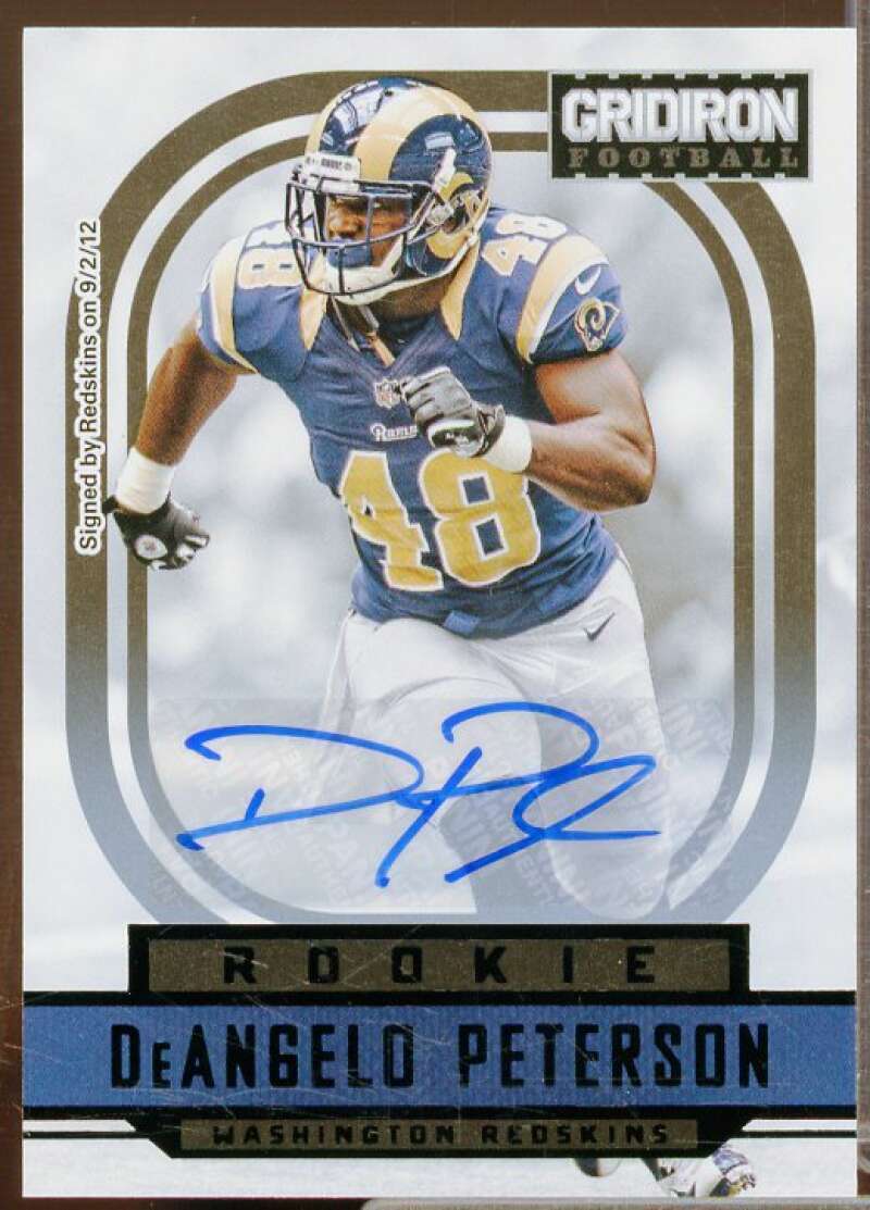 Deangelo Peterson Rookie Card 2012 Gridiron Rookie Autographs O's #226  Image 1