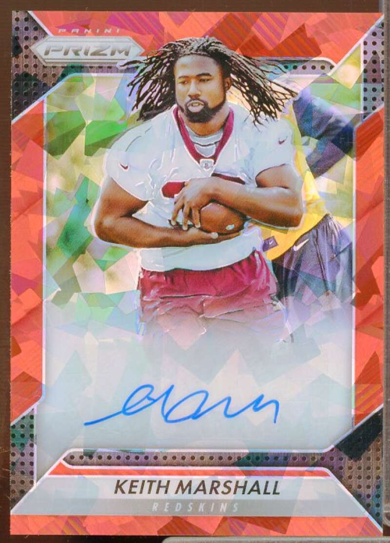 Keith Marshall Card 2016 Panini Prizm Rookie Autographs Prizms Red Crystals #12  Image 1