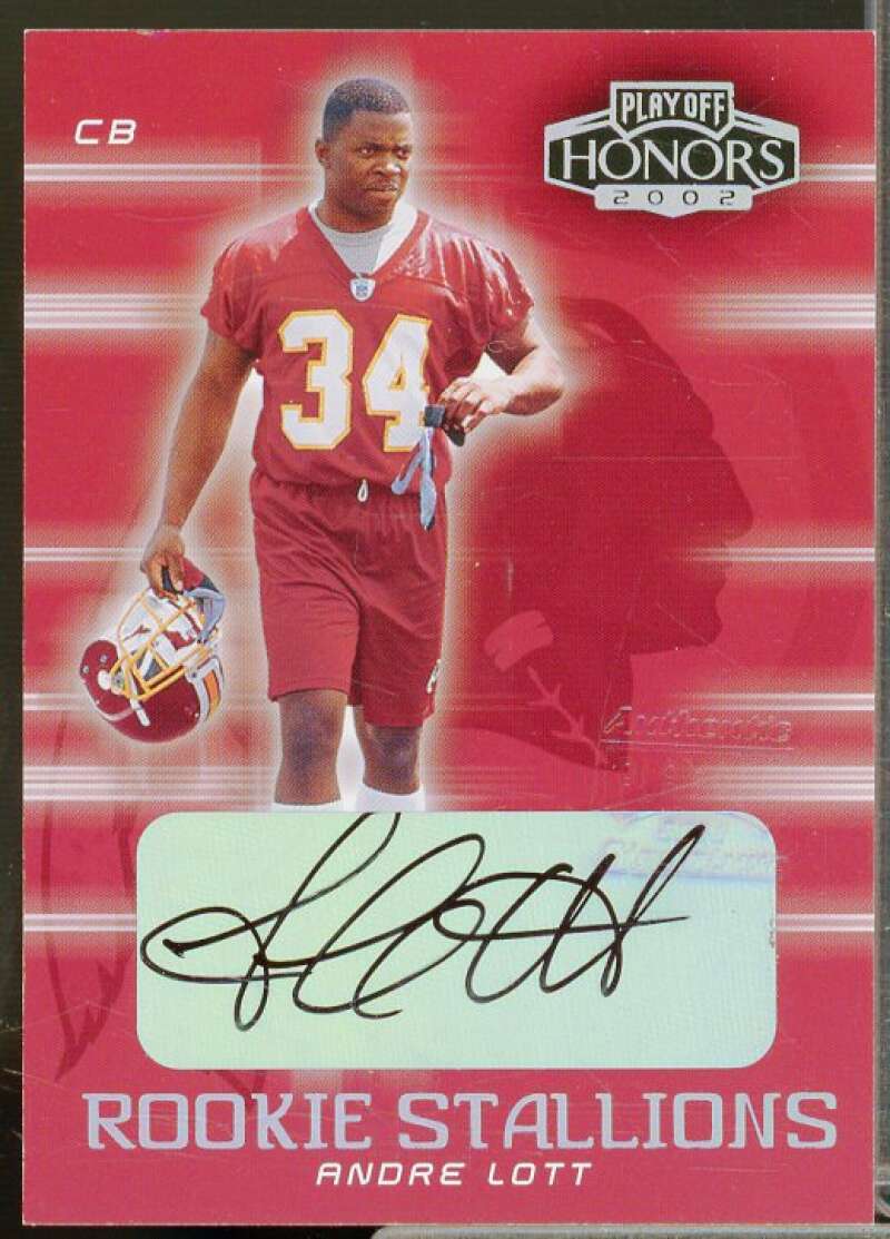 Andre Lott Rookie Card 2002 Playoff Honors Rookie Stallion Autographs #RS4  Image 1