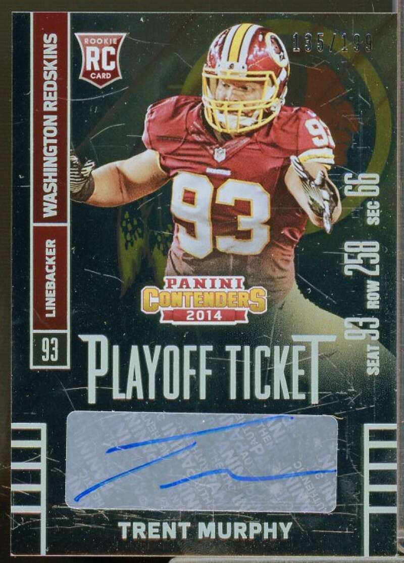 Trent Murphy AU Rookie Card 2014 Panini Contenders Playoff Ticket #182  Image 1