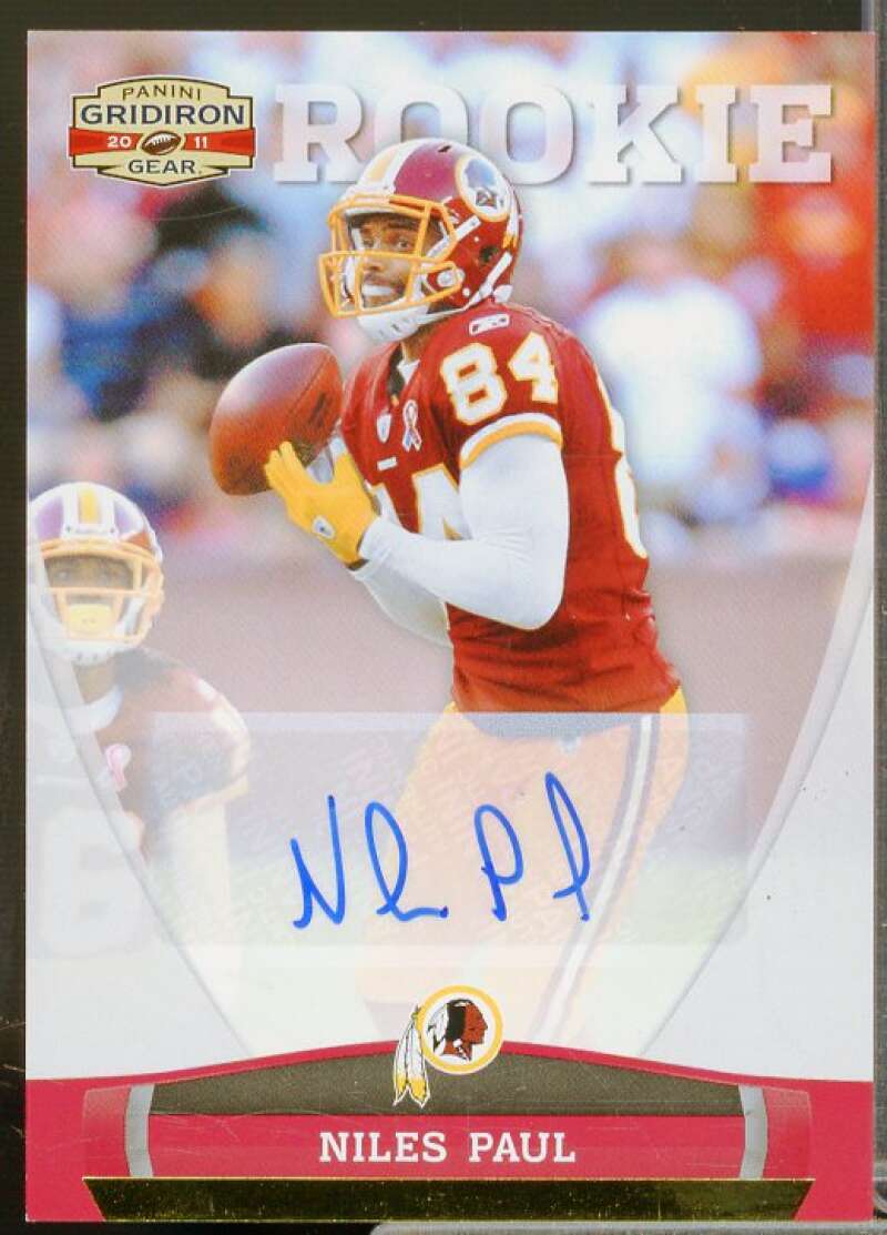 Niles Paul/299 Rookie Card 2011 Panini Gridiron Gear Autographs Gold #191  Image 1