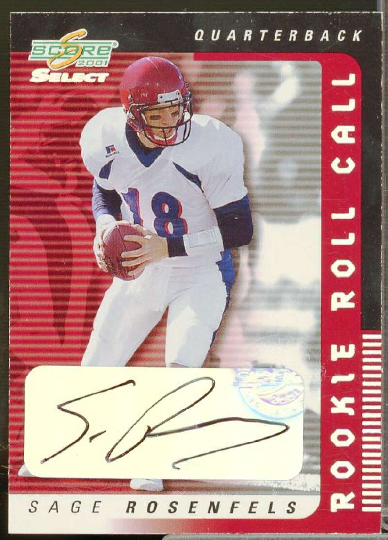 Sage Rosenfels Rookie Card 2001 Select Rookie Roll Call Autographs #RP22  Image 1