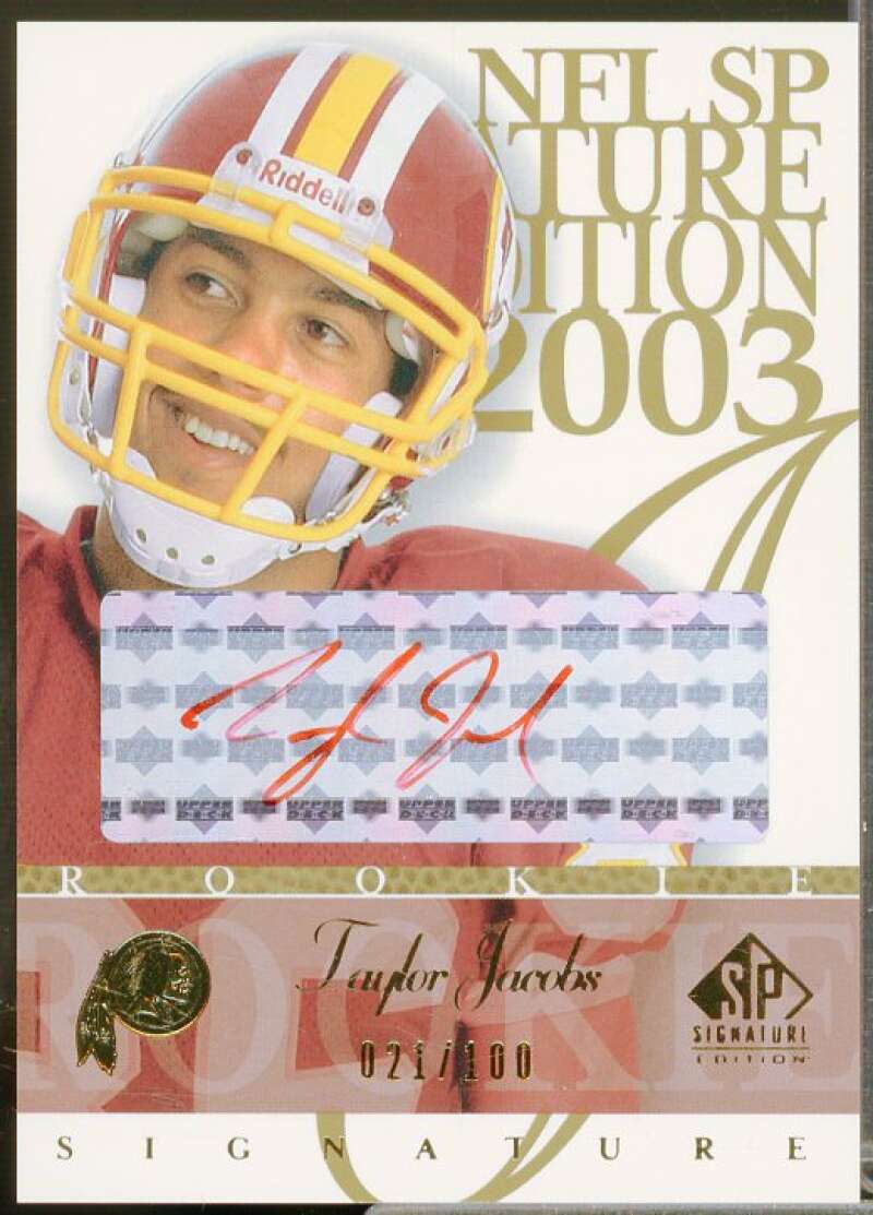 Taylor Jacobs Rookie Card 2003 SP Signature Autographs Red Ink #TJ  Image 1