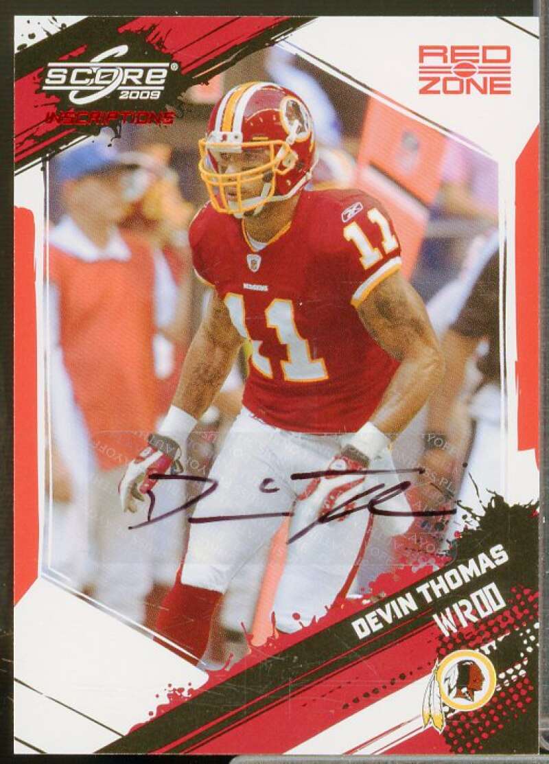 Devin Thomas/30 Rookie Card 2009 Score Inscriptions Autographs Red Zone #295  Image 1