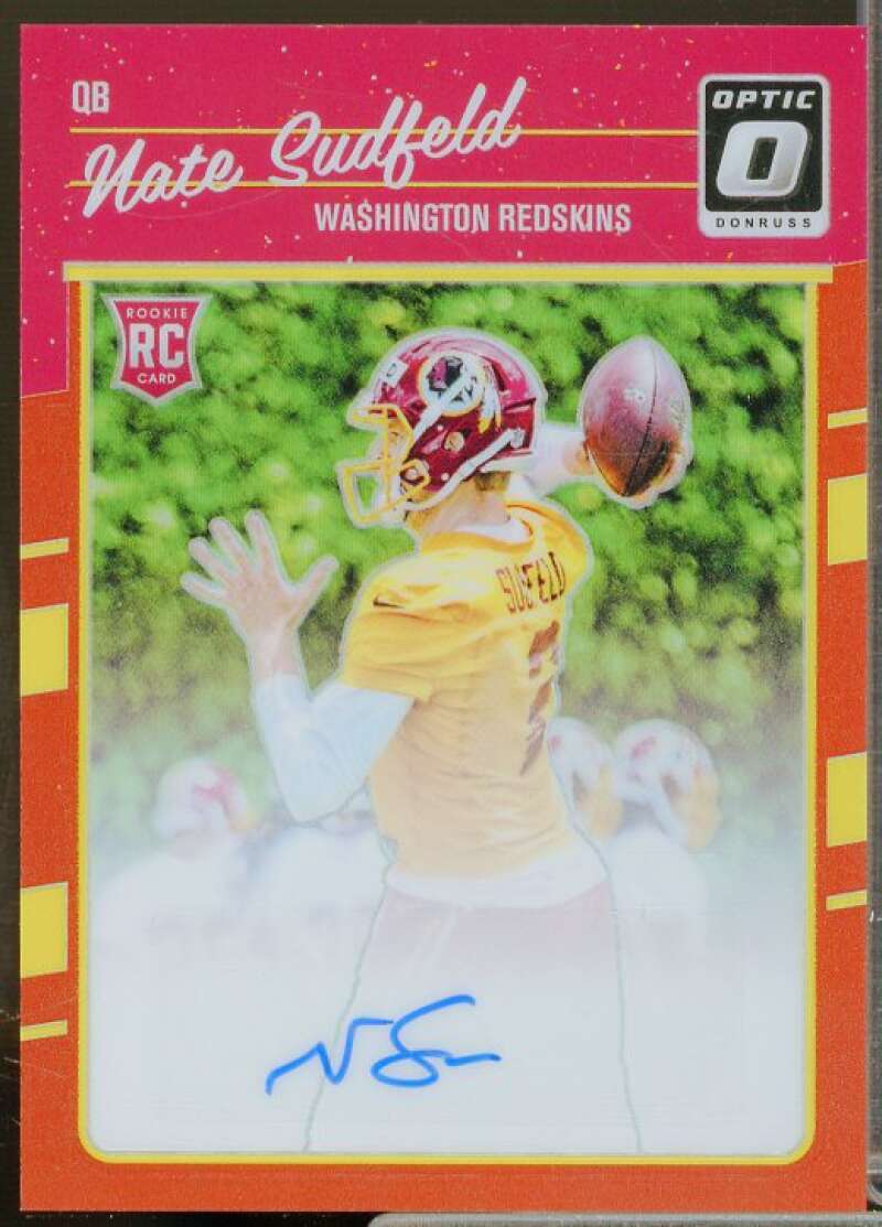 Nate Sudfeld Rookie Card 2016 Donruss Optic Rookie Signatures Red #130  Image 1