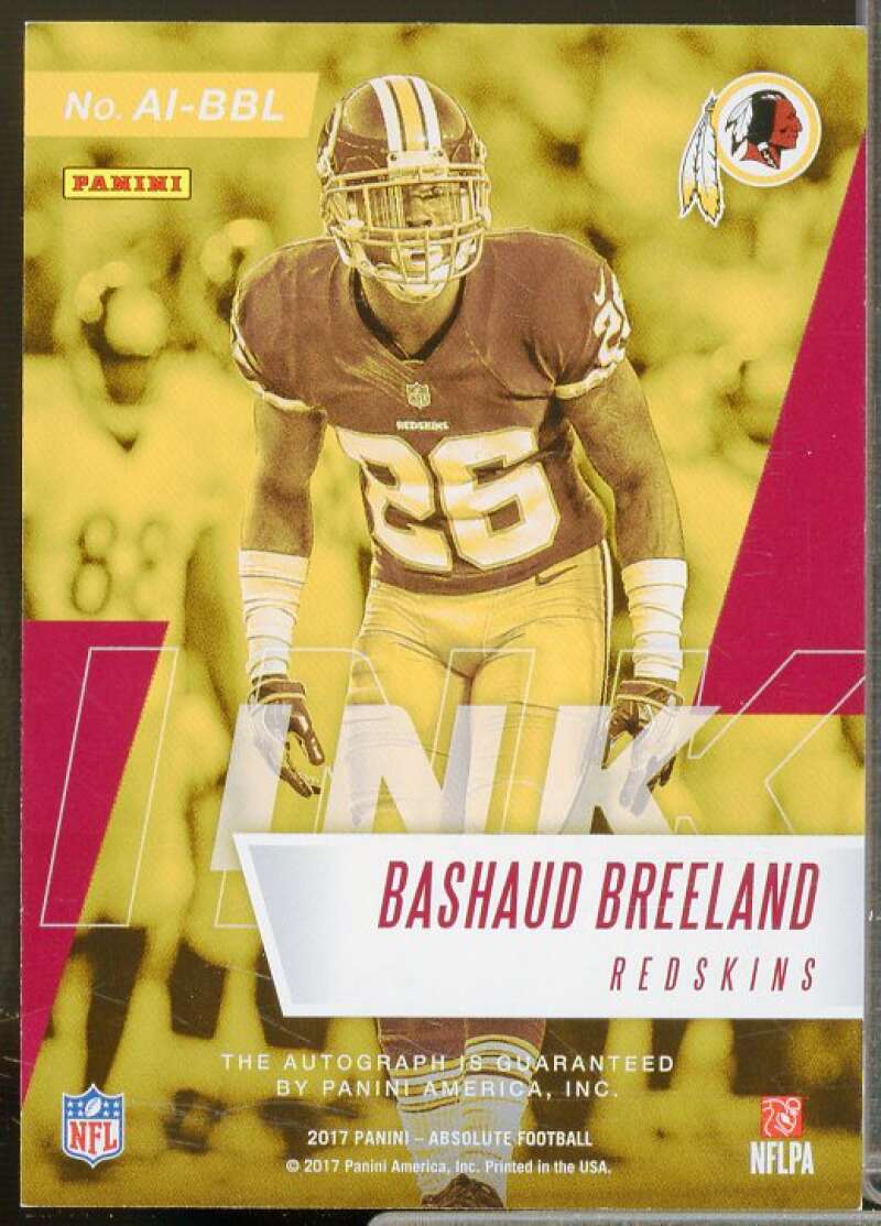 Bashaud Breeland/99 Rookie Card 2017 Absolute Absolute Ink #7  Image 2