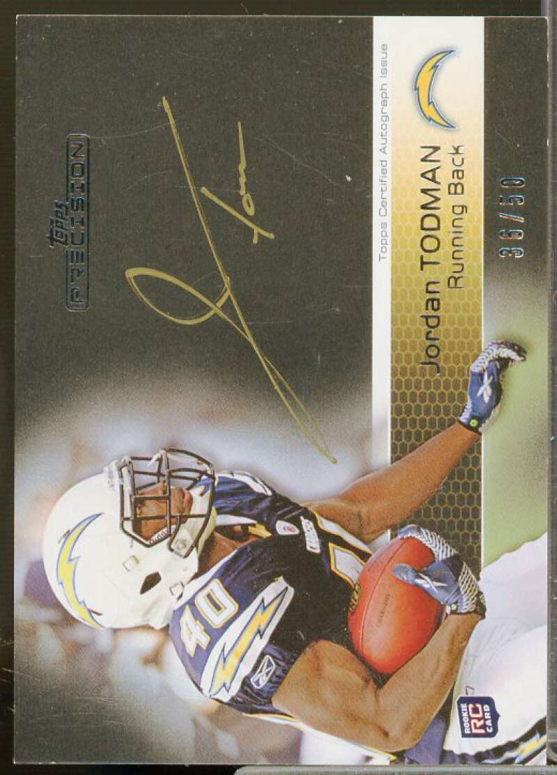 Jordan Todman Rookie Card 2011 Topps Precision Rookie Autographs Gold Ink #127  Image 1