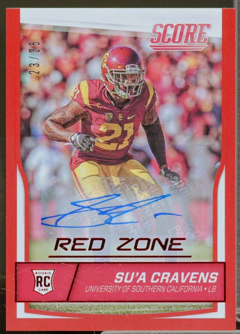 Su'a Cravens/25 Rookie Card 2016 Score Rookie Autographs Jumbo Red Zone #410  Image 1