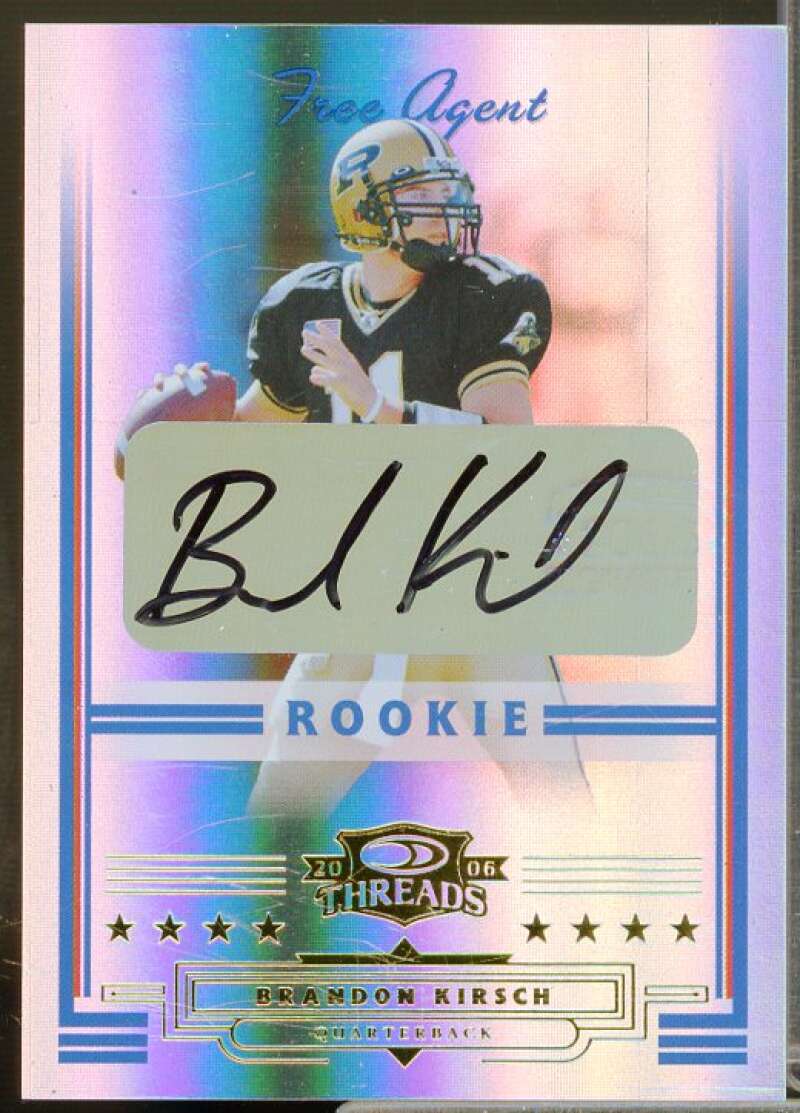 Brandon Kirsch Card 2006 Donruss Threads Rookie Autographs #157  Image 1