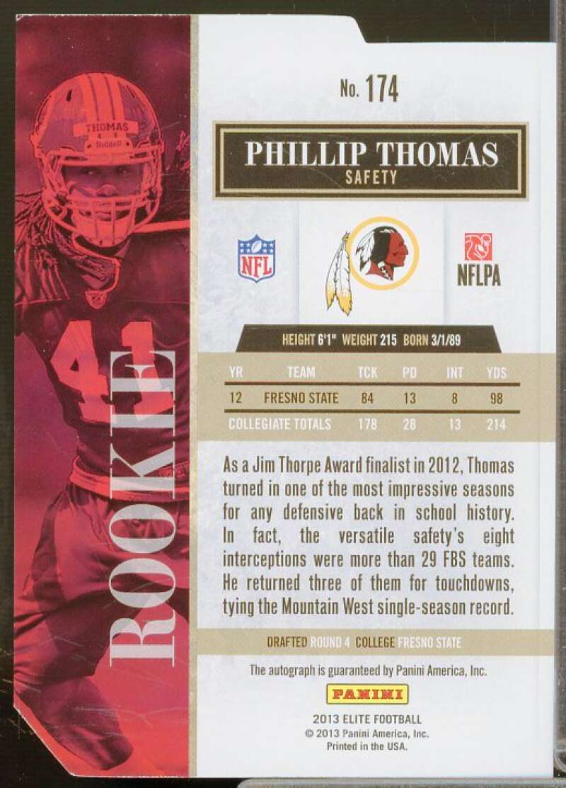 Phillip Thomas/49 Rookie Card 2013 Elite Status Autographs Gold #174  Image 2