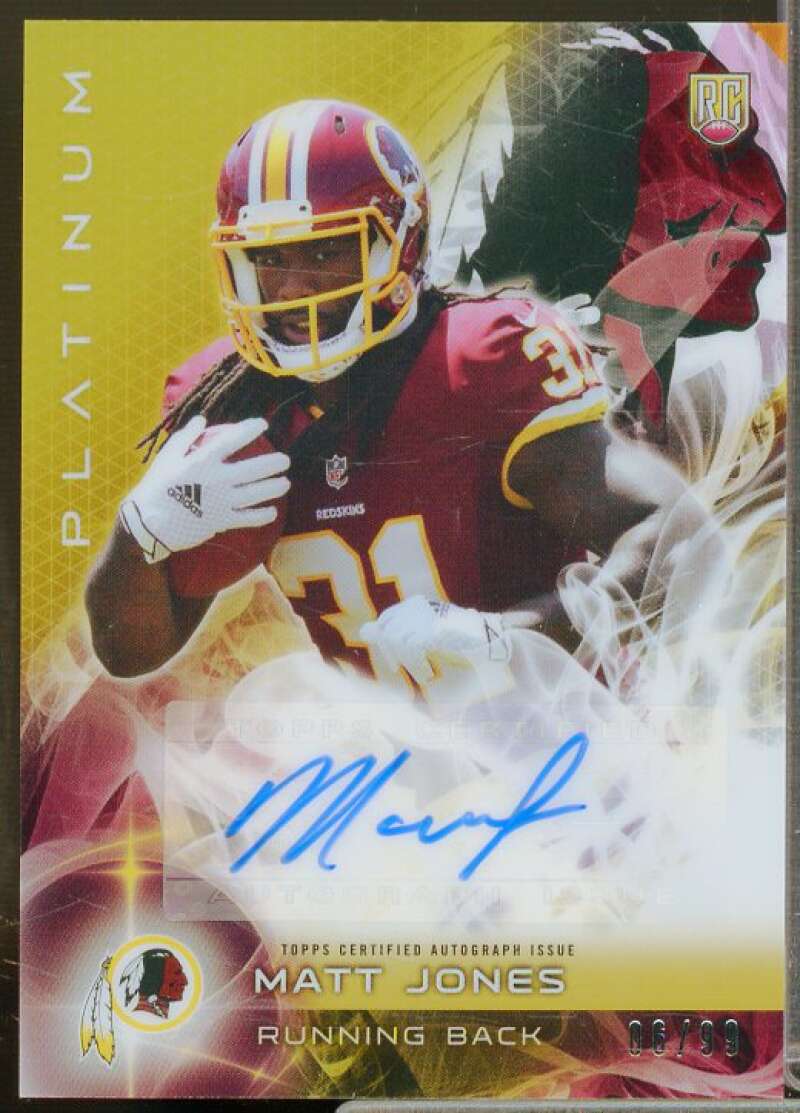 Matt Jones Rookie Card 2015 Topps Platinum Autographs Gold Refractors #ARMJ  Image 1