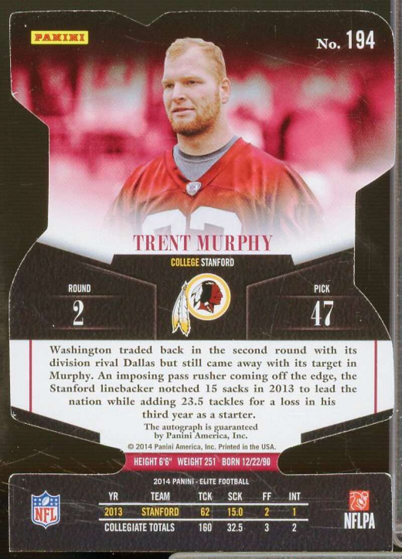 Trent Murphy AU/49 Rookie Card 2014 Elite Status Red #194  Image 2