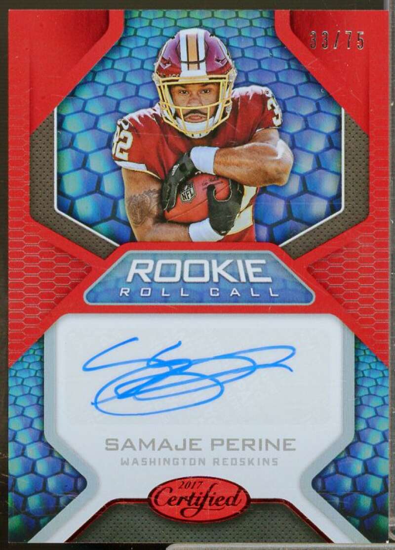 Samaje Perine Rookie 2017 Certified Rookie Roll Call Signatures Mirror Red #17  Image 1