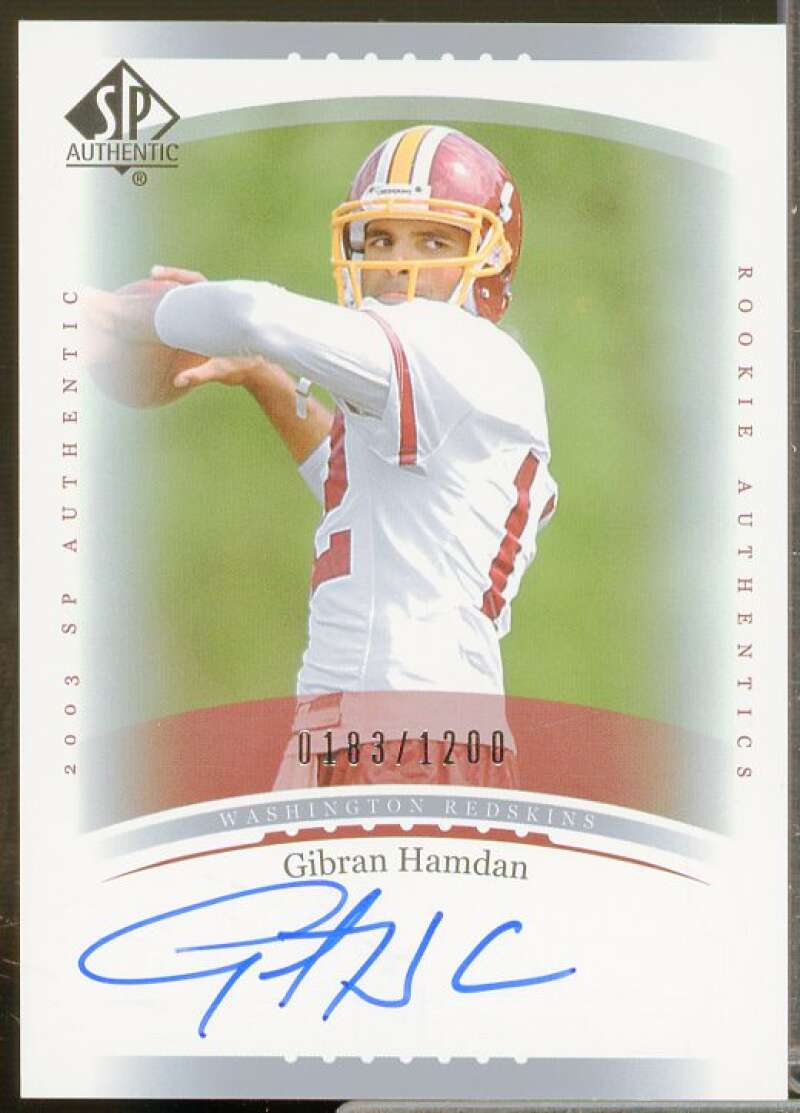 Gibran Hamdan AU Rookie Card 2003 SP Authentic #226  Image 1