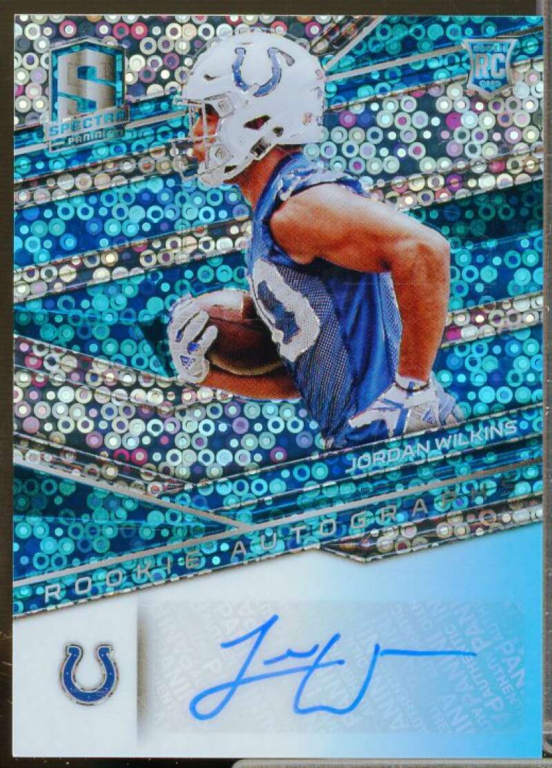 Jordan Wilkins AU Rookie Card 2018 Panini Spectra Neon Blue #190  Image 1