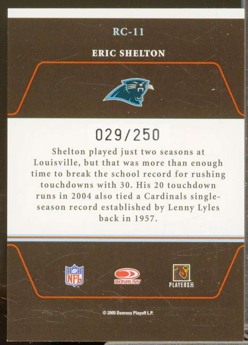 Eric Shelton/250 Rookie Card 2005 Zenith Rookie Roll Call Autographs #RC11  Image 2