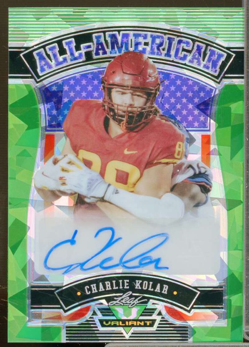 Charlie Kolar Rookie Card 2022 Leaf Valiant All American Crystal Green #AACK1  Image 1