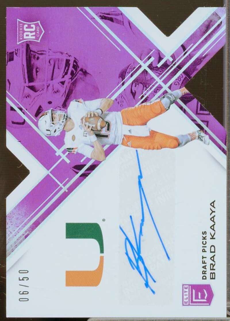 Brad Kaaya Rookie 2017 Elite Draft Picks Autographs Status Die Cut Purple #117  Image 1