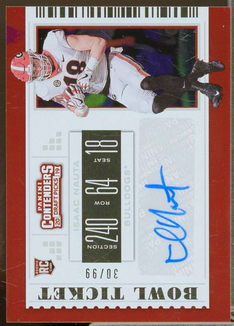 Isaac Nauta AU Rookie Card 2019 Panini Contenders Draft Picks Bowl Ticket #310  Image 1