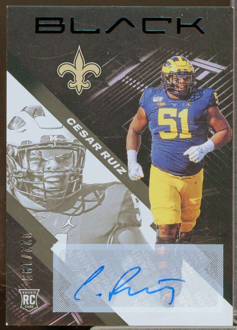 Cesar Ruiz/199 Rookie Card 2020 Panini Black Rookie Autographs #199  Image 1