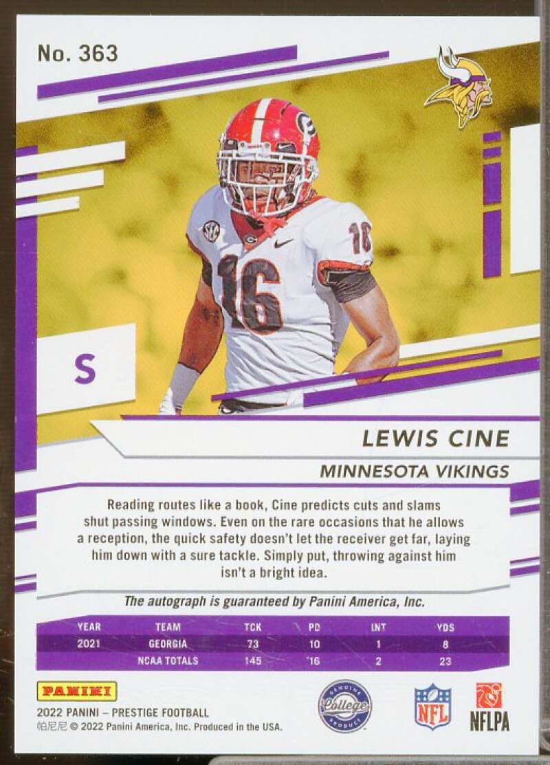 Lewis Cine/99 Rookie 2022 Prestige Xtra Points Signatures Premium Blue #363  Image 2