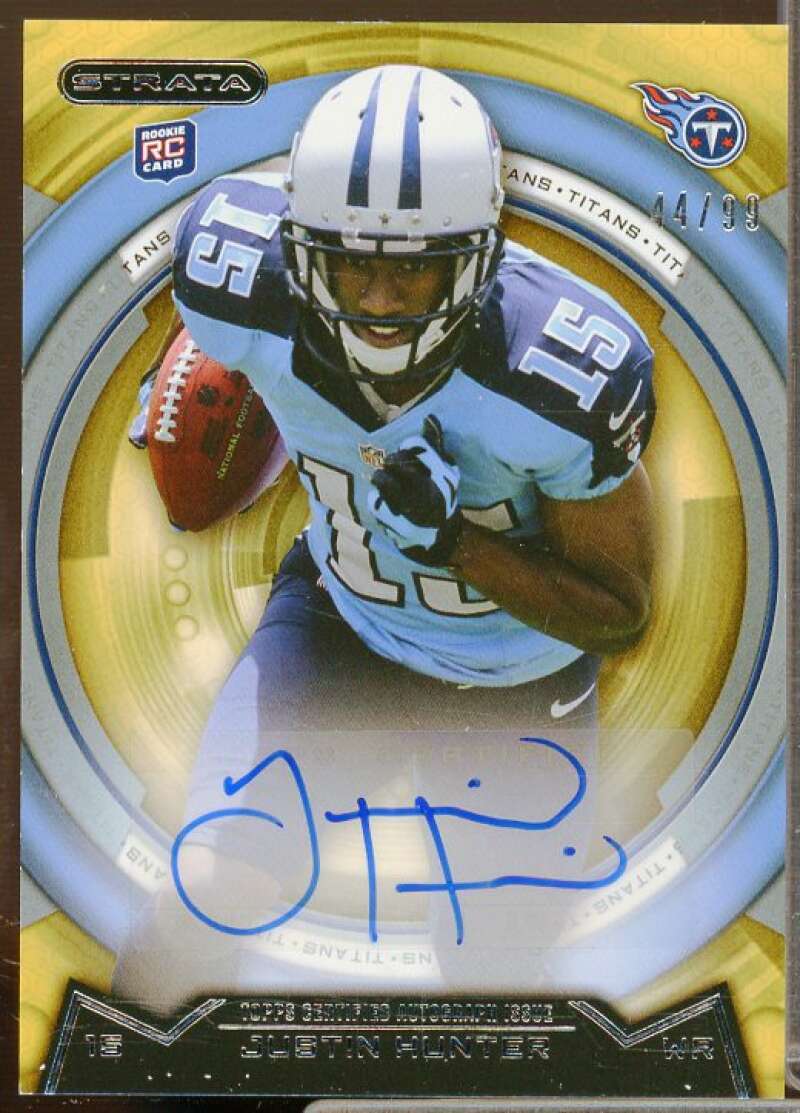 Justin Hunter Rookie Card 2013 Topps Strata Autographs Gold #136  Image 1