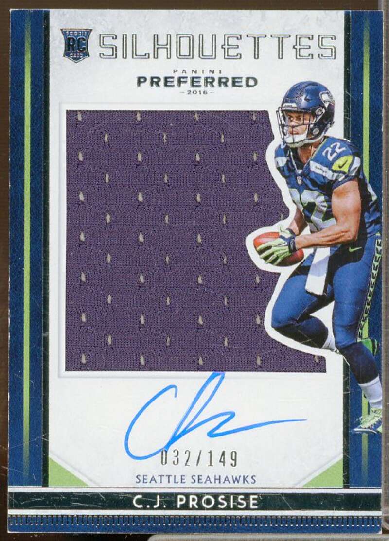 C.J. Prosise SL JSY AU/149 Rookie Card 2016 Panini Preferred #75  Image 1