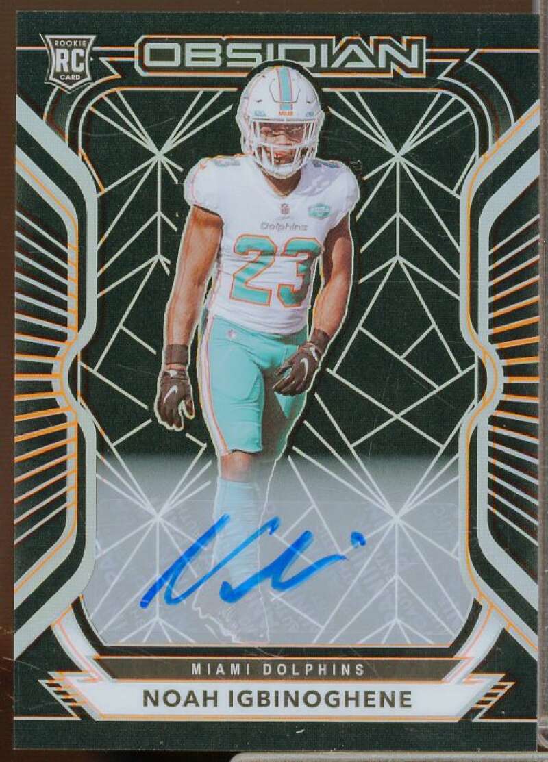 Noah Igbinoghene/75 2020 Panini Obsidian Rookie Auto Electric Etch Orange #147  Image 1