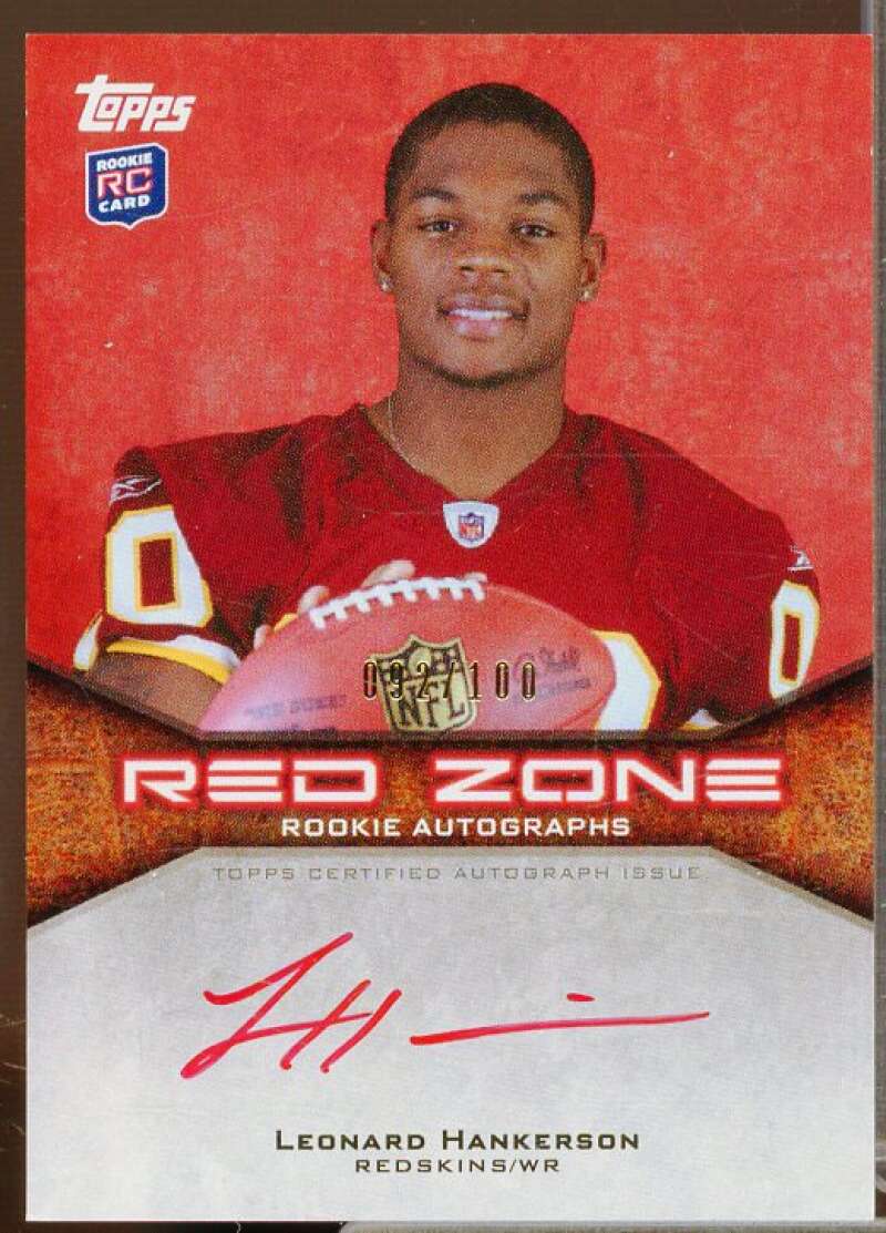 Leonard Hankerson Rookie Card 2011 Topps Rookie Red Zone Autographs #RZRALH  Image 1