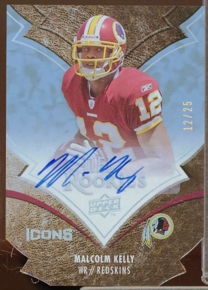 Malcolm Kelly Card 2008 Upper Deck Icons Rookie Autographs Rainbow Die Cut #165  Image 1